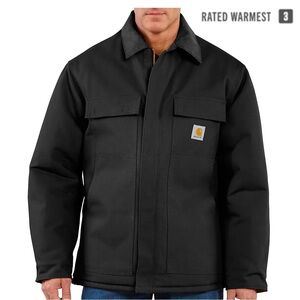 CARHARRT Loose Fit Firm Duck Insulated Coat, Black, XL